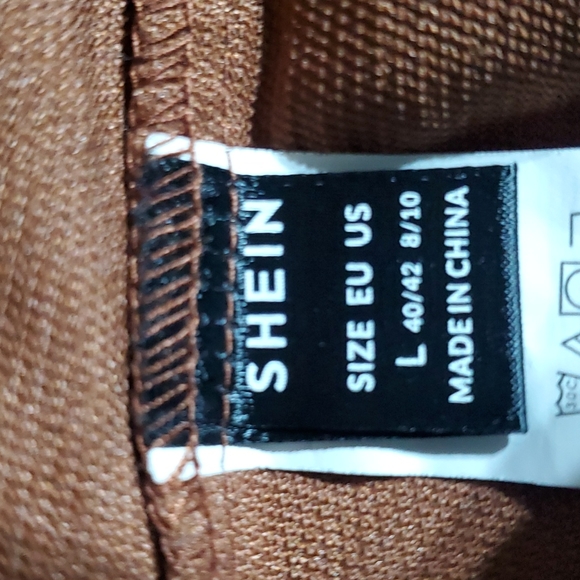 Rust corduroy button up/belted shirt dress - Picture 3 of 8